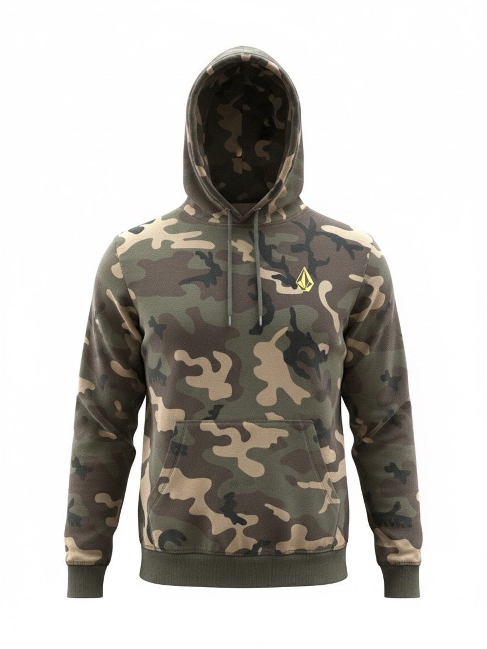 Volcom Olive & Tan Camo Pullover Hoodie Men’s Large